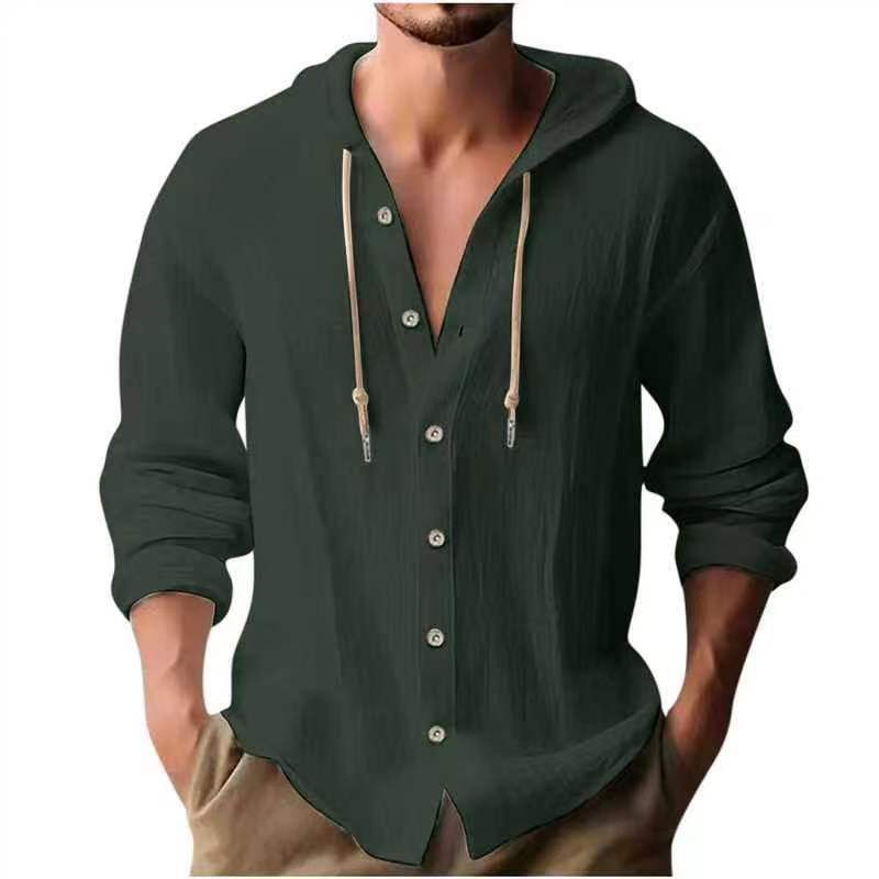 HOODED LONG SLEEVE SHIRT FOR MEN
