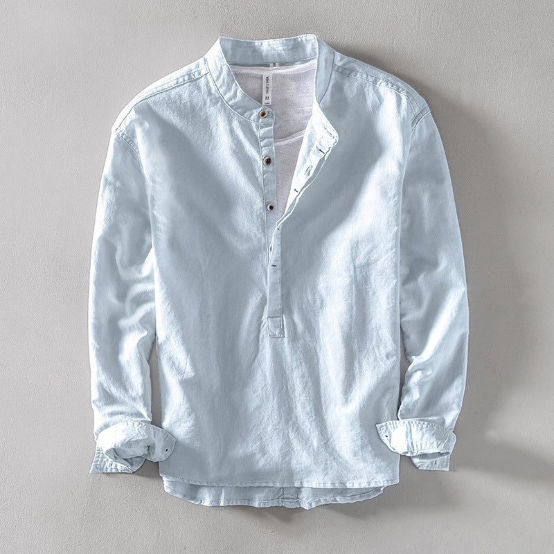 RELAXED STAND COLLAR SHIRT FOR MEN