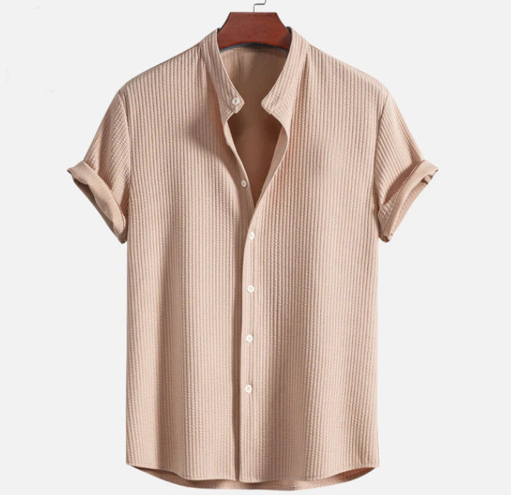 TEXTURED BUTTON FRONT SHIRT FOR MEN