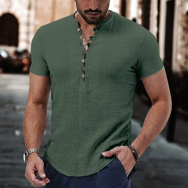 COTTON  MAO COLLAR SHIRT FOR MEN