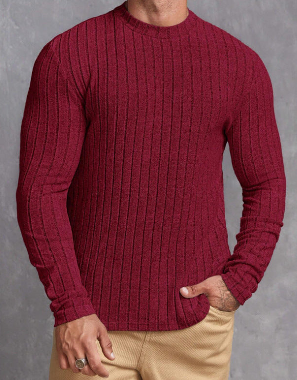STRIPED RIB-KNIT SWEATER FOR MEN