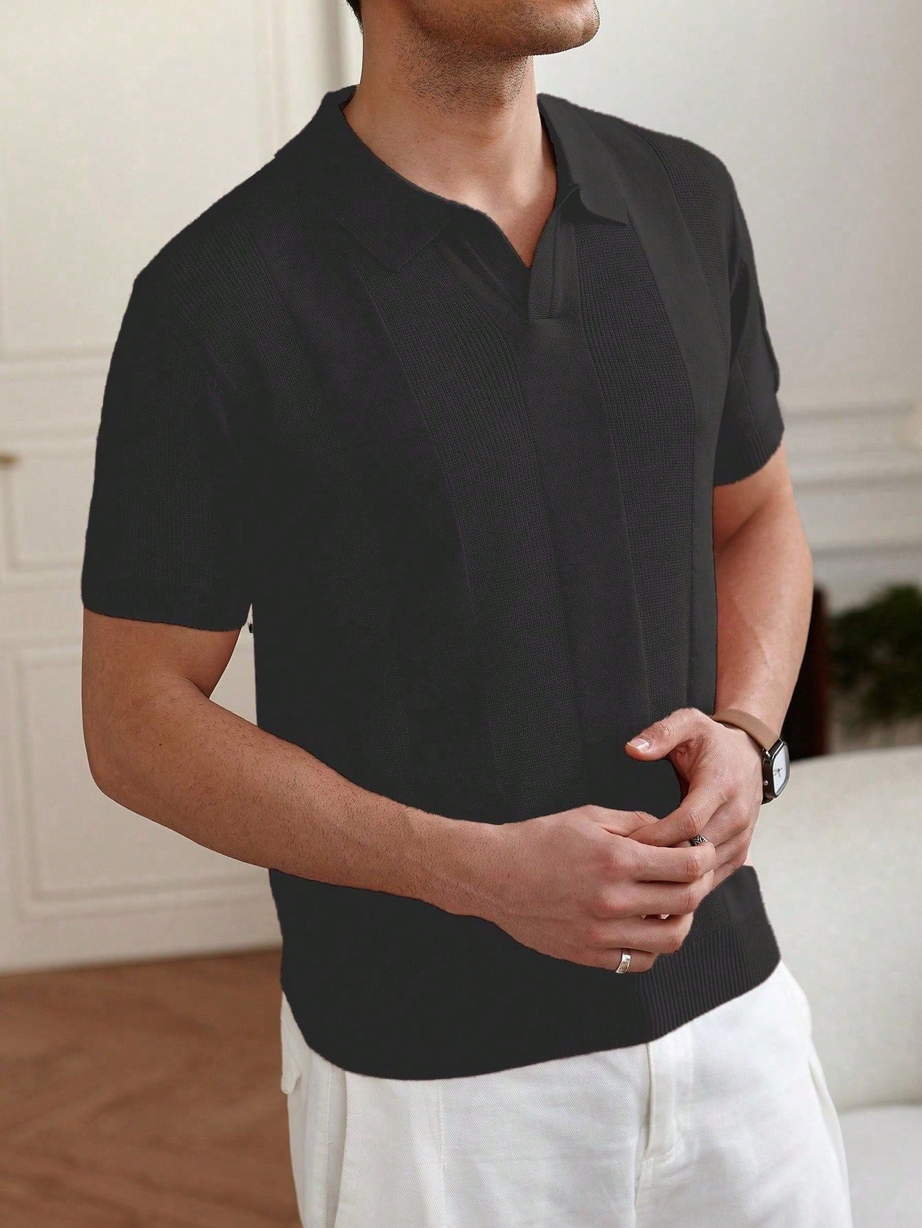 VERTICAL KNIT POLO FOR MEN
