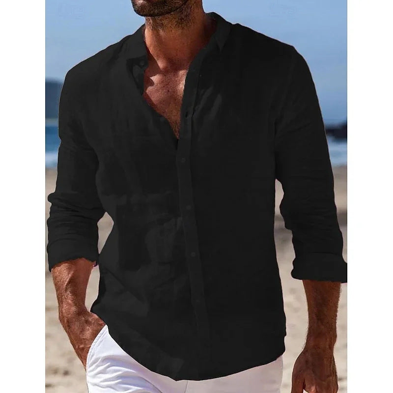 LINEN BLEND POLO SHIRT FOR MEN