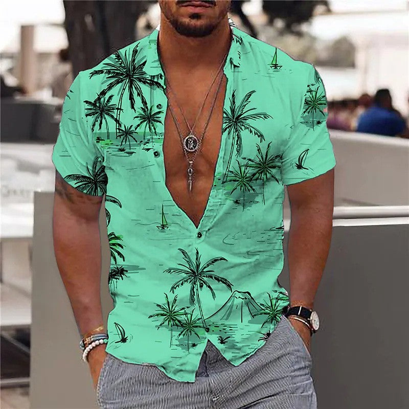 TROPICAL LAPEL SHIRT FOR MEN