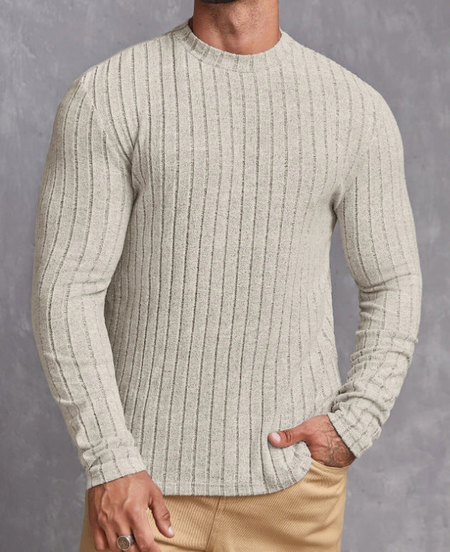 STRIPED RIB-KNIT SWEATER FOR MEN