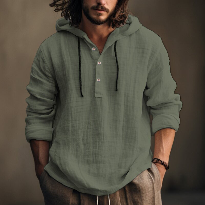 RELAXED HENLEY SHIRT FOR MEN