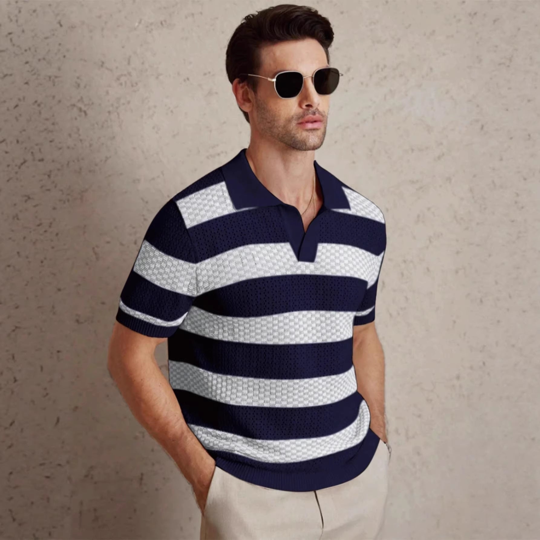 TEXTURED STRIPED SHIRT FOR MEN