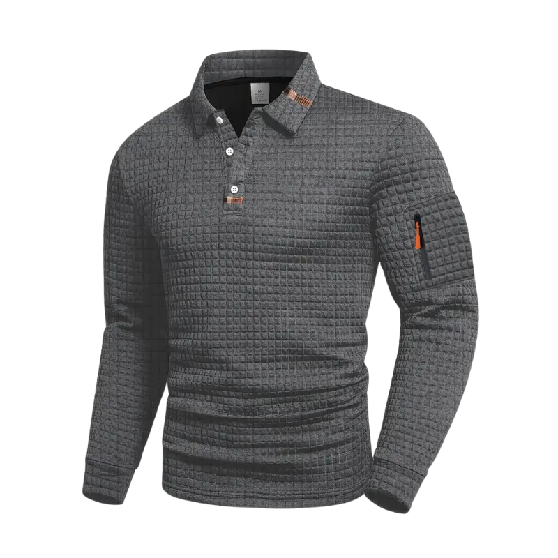 WAFFLE TEXTURE POLO FOR MEN