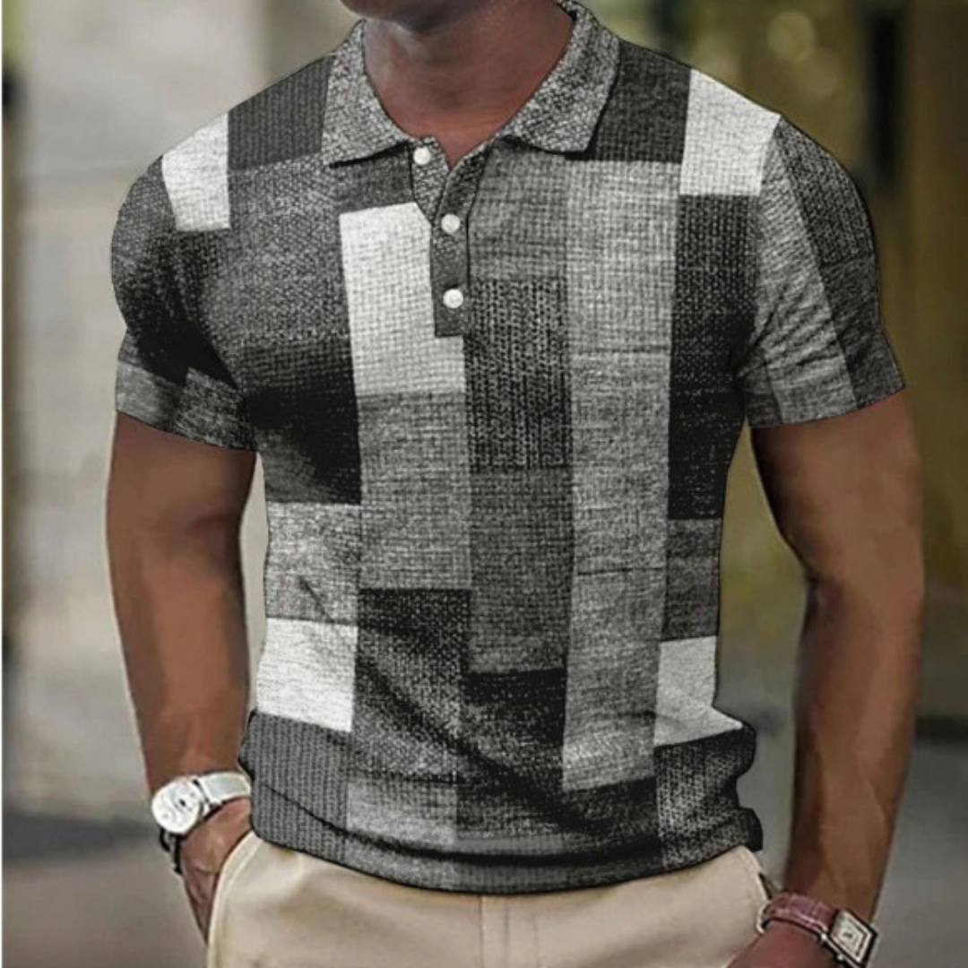 PATCHWORK POLO SHIRT FOR MEN