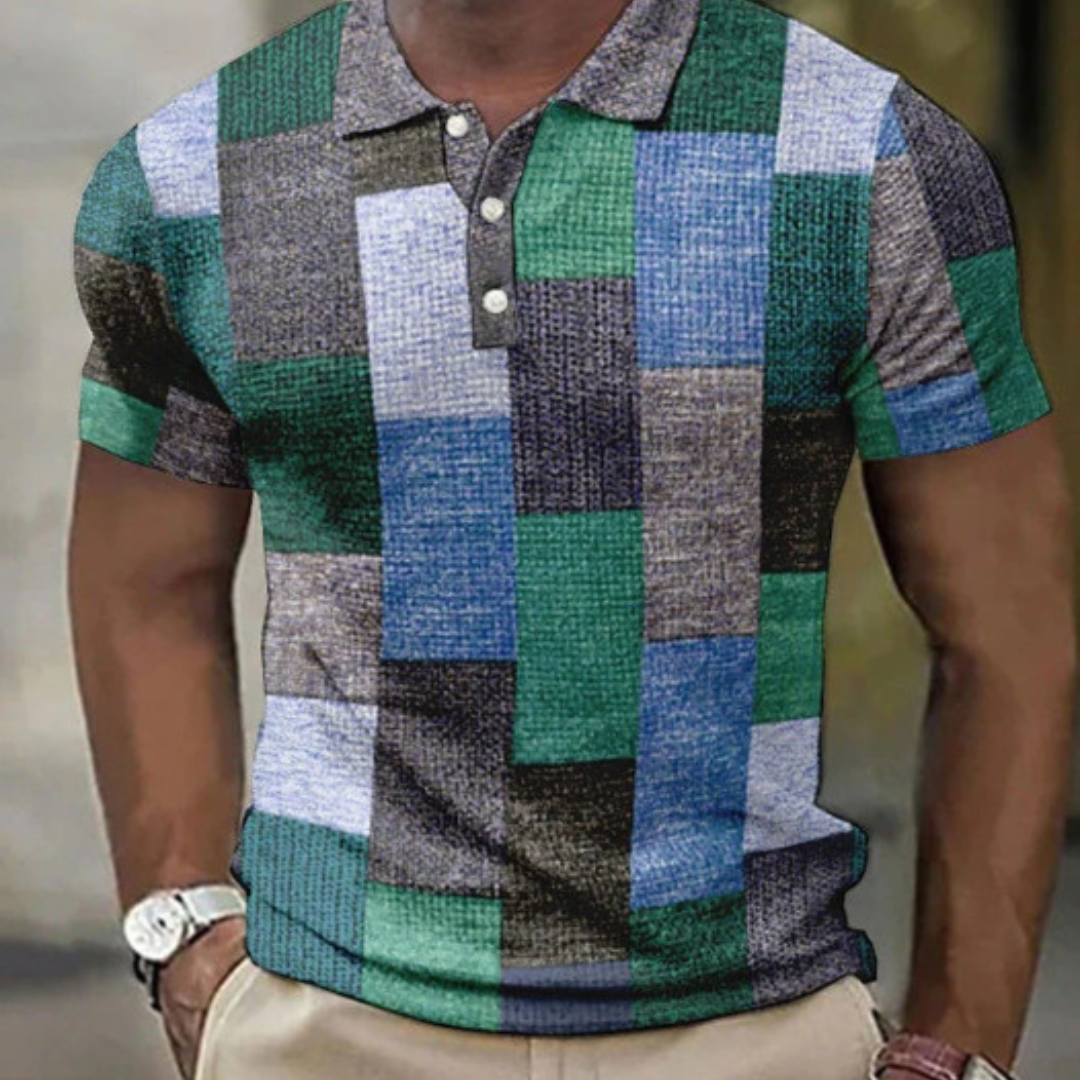 PATCHWORK POLO SHIRT FOR MEN