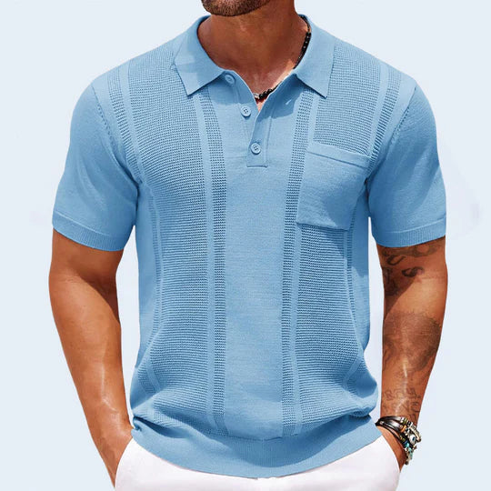 SLEEK TEXTURED POLO SHIRT FOR MEN