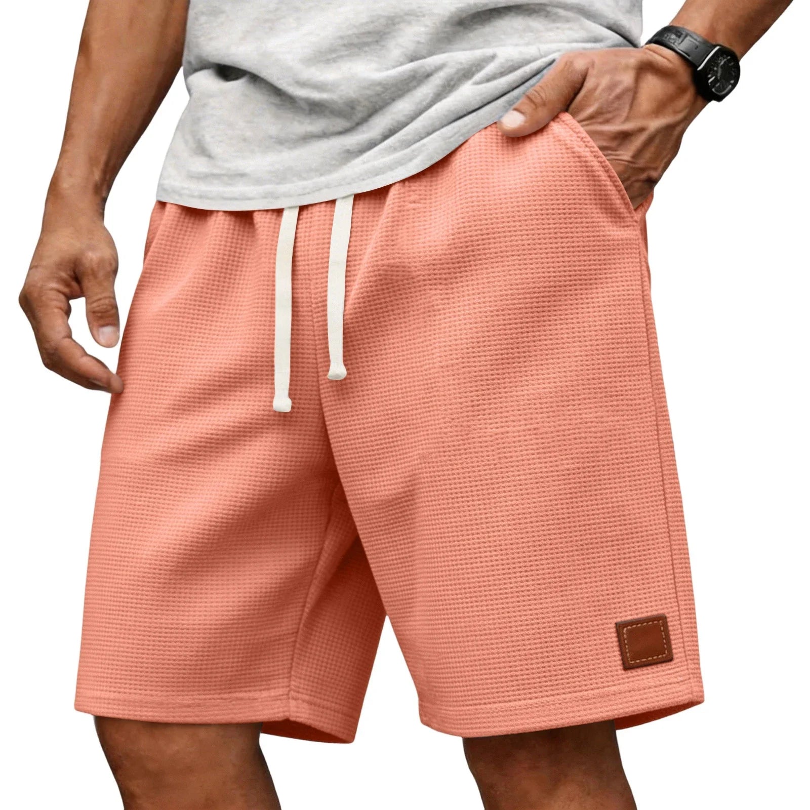WAFFLE TEXTURE SHORTS FOR MEN