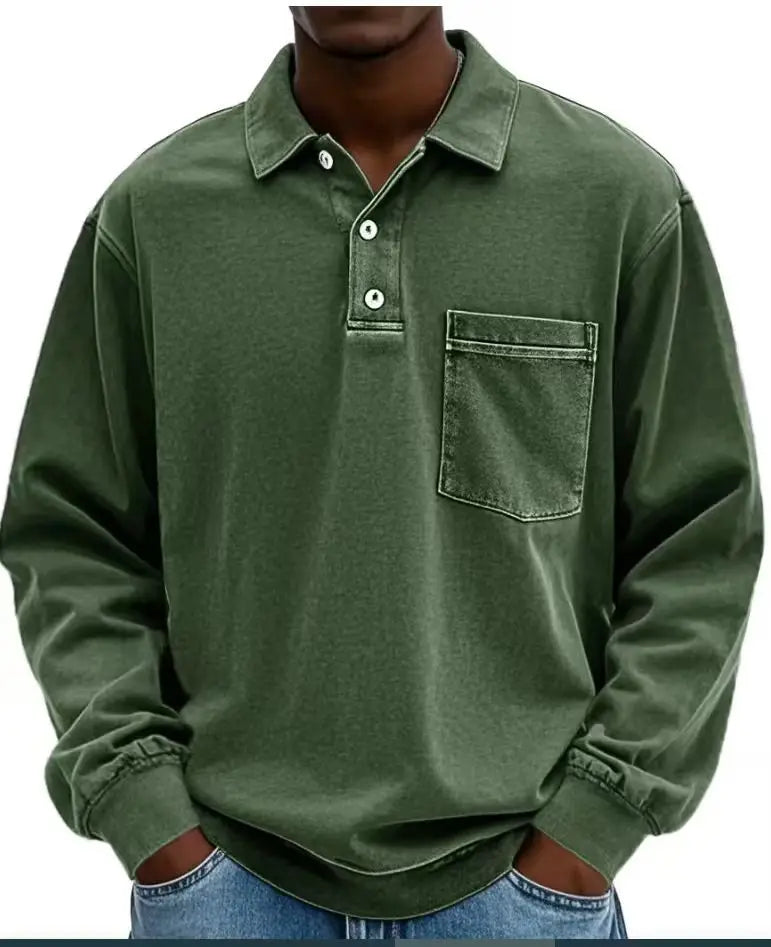 CLASSIC LONG SLEEVE POLO SHIRT FOR MEN