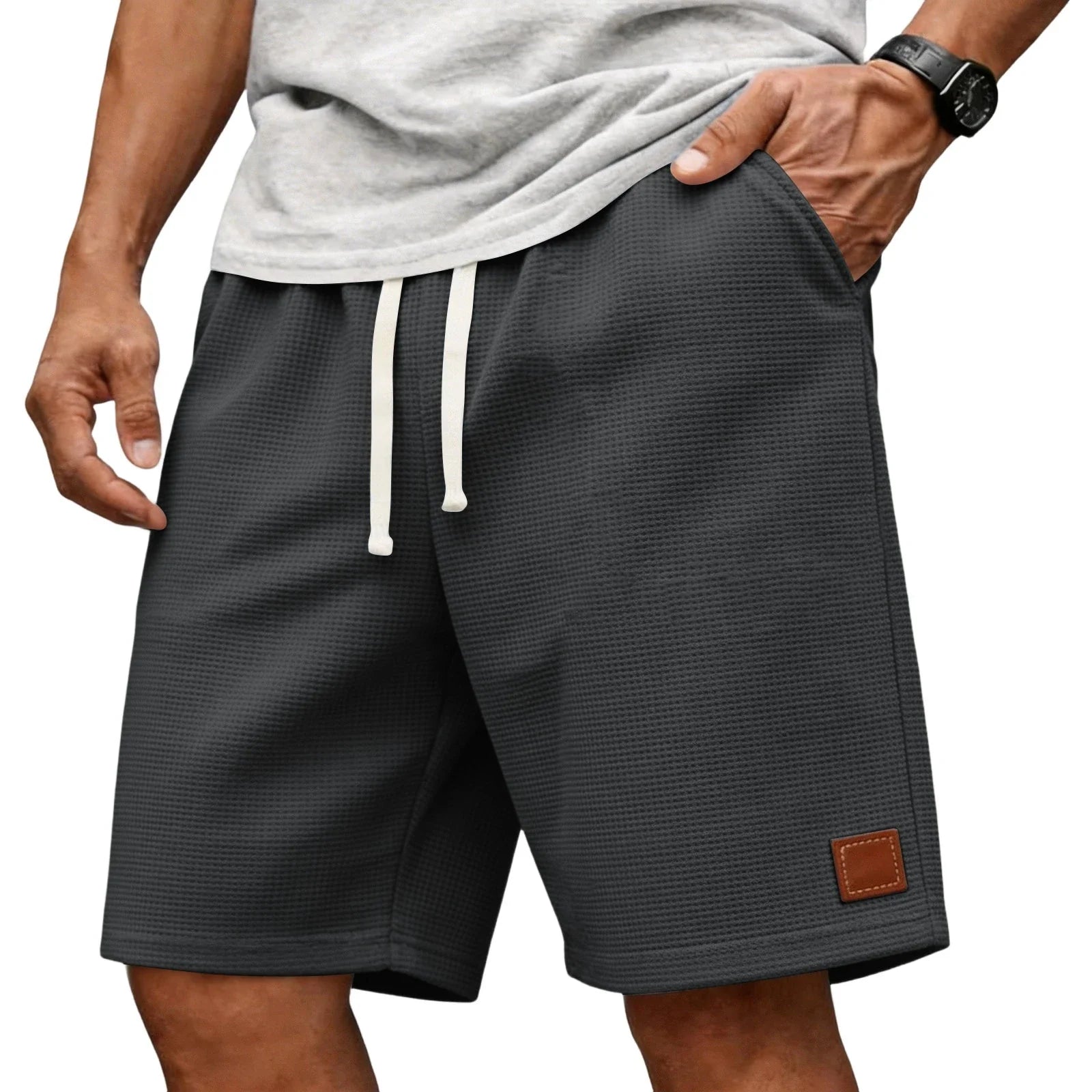 WAFFLE TEXTURE SHORTS FOR MEN