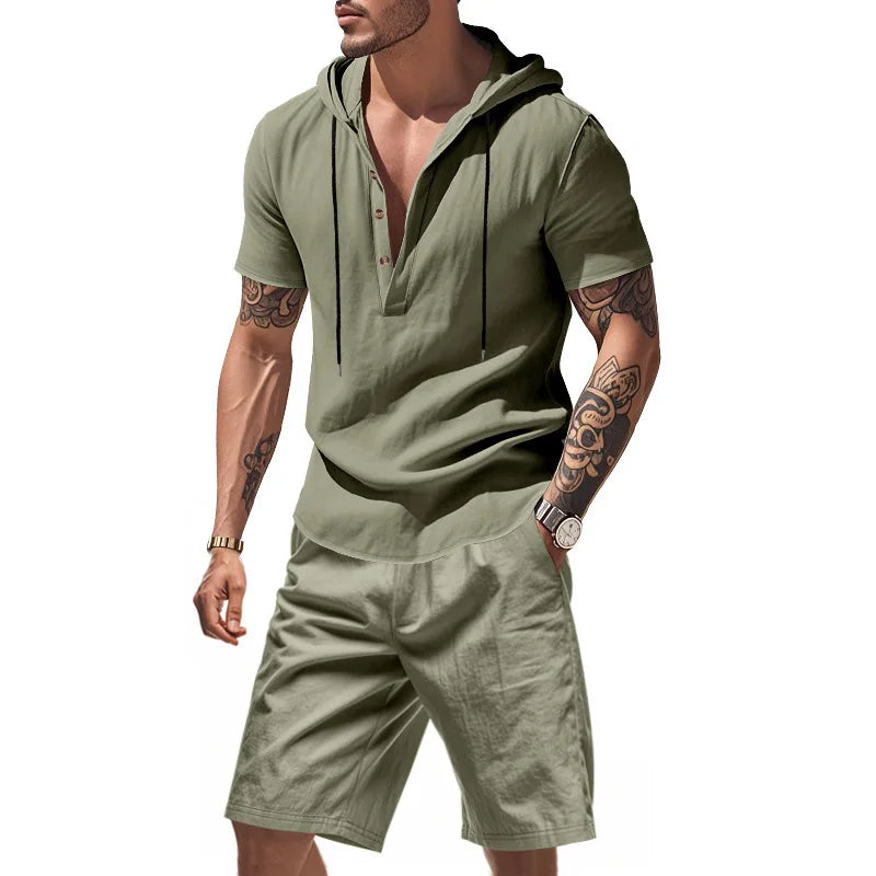 HOODED SHORT SET FOR MEN