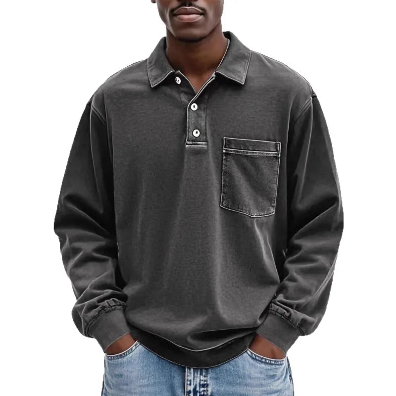 CLASSIC LONG SLEEVE POLO SHIRT FOR MEN