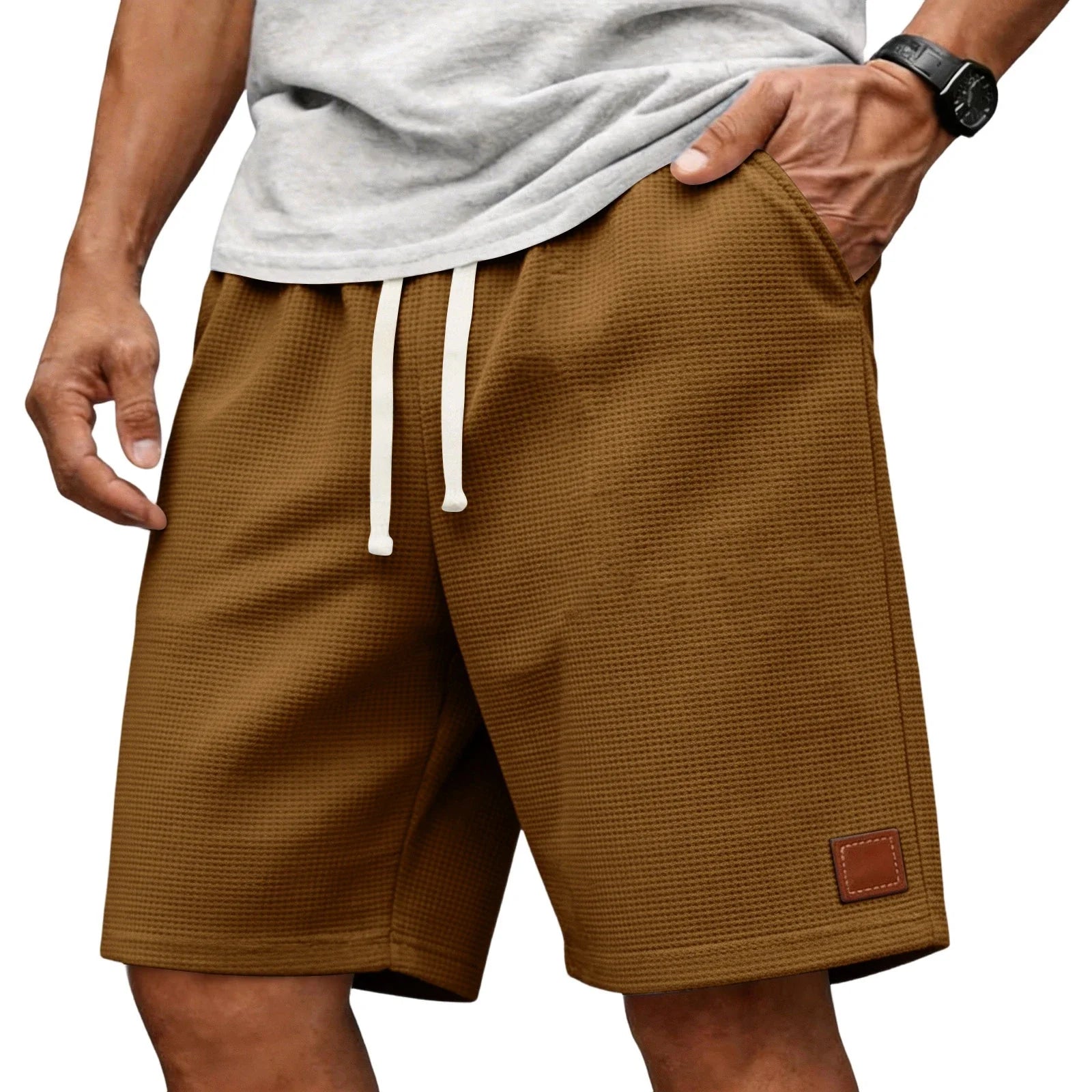 WAFFLE TEXTURE SHORTS FOR MEN