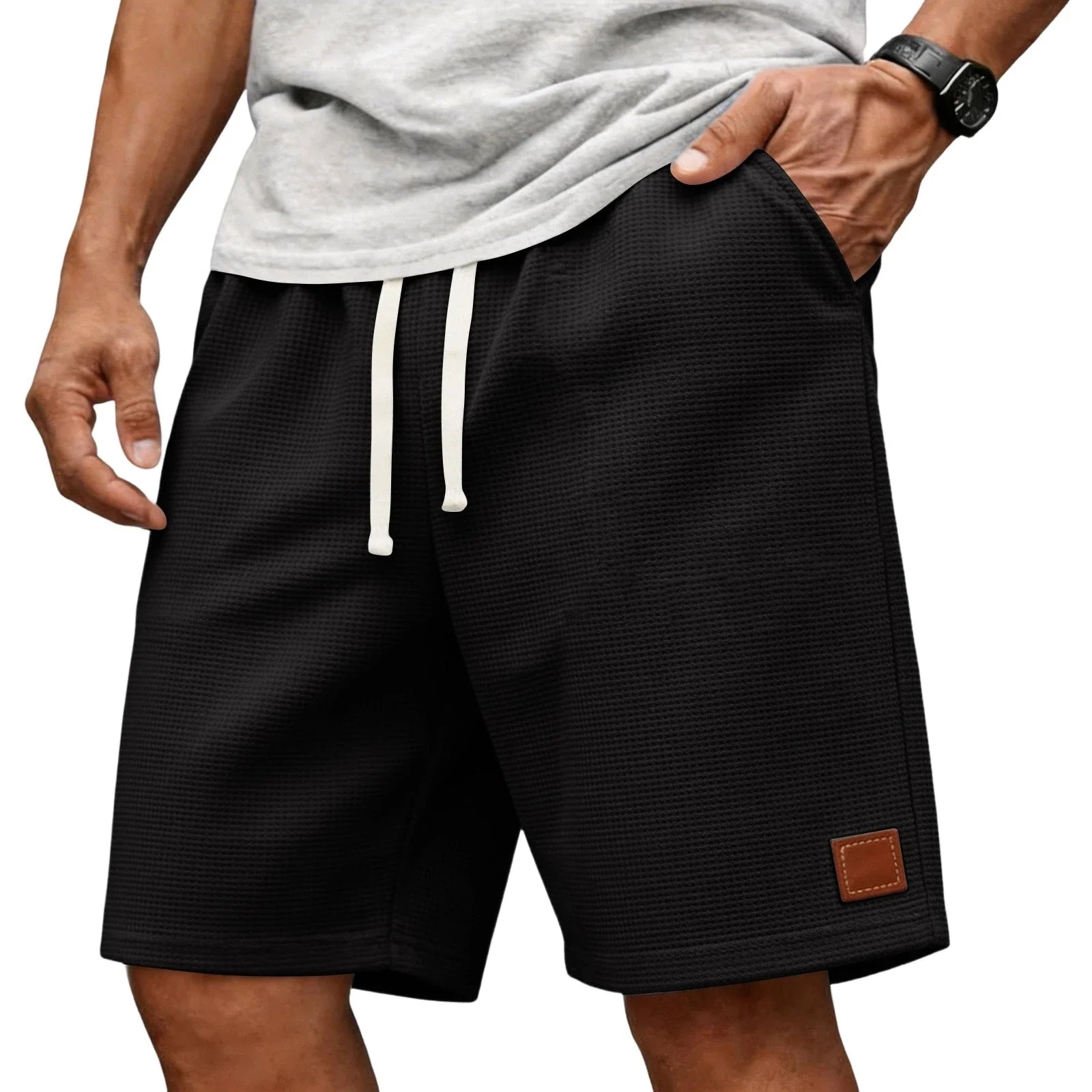 WAFFLE TEXTURE SHORTS FOR MEN