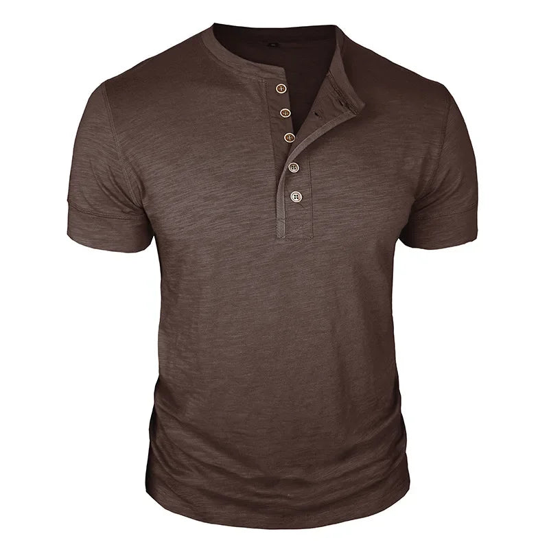 HENLEY NECK T-SHIRT FOR MEN