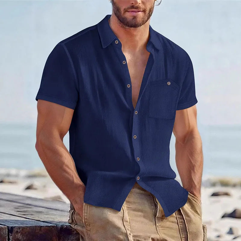 BUTTON-UP SUMMER SHIRT FOR MEN