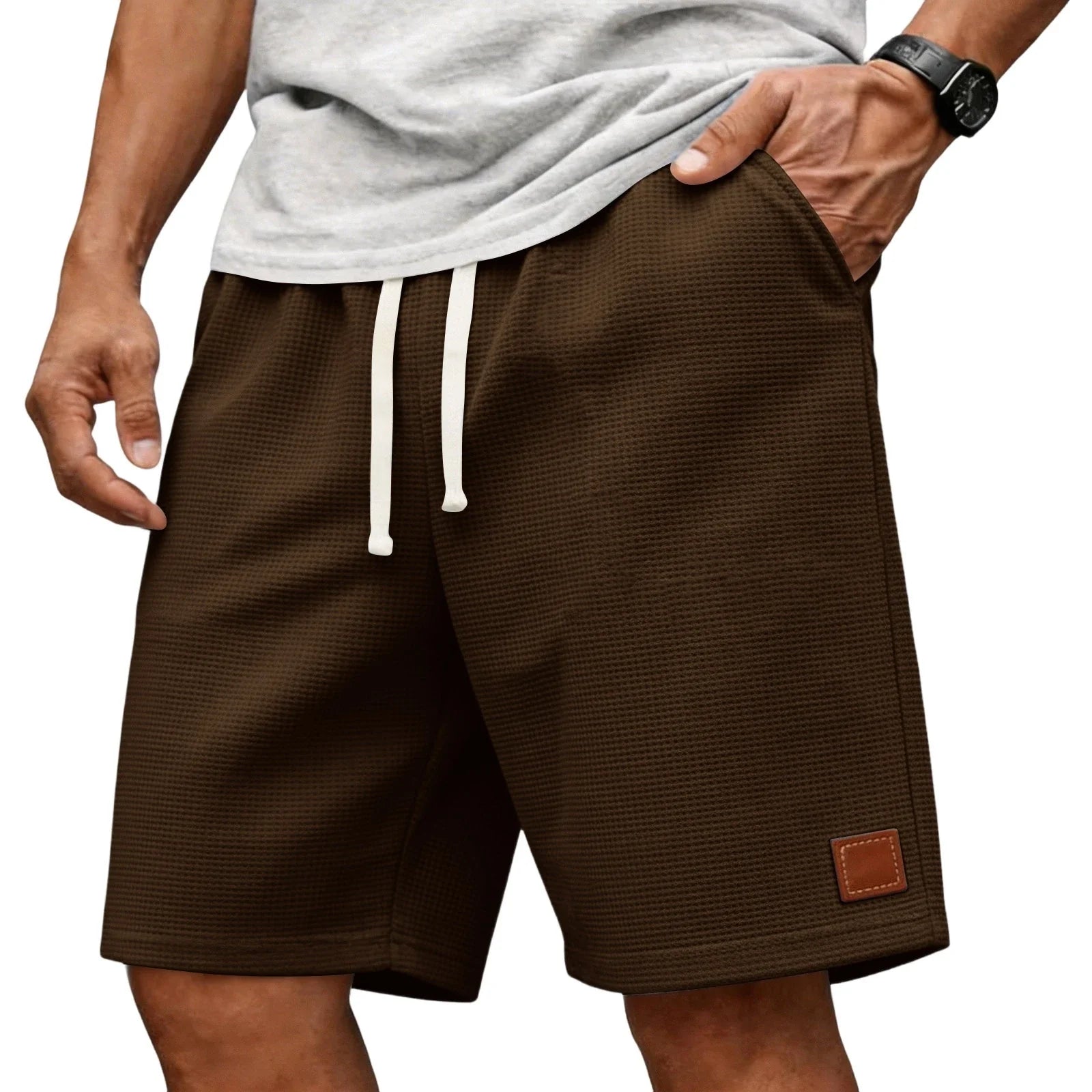 WAFFLE TEXTURE SHORTS FOR MEN