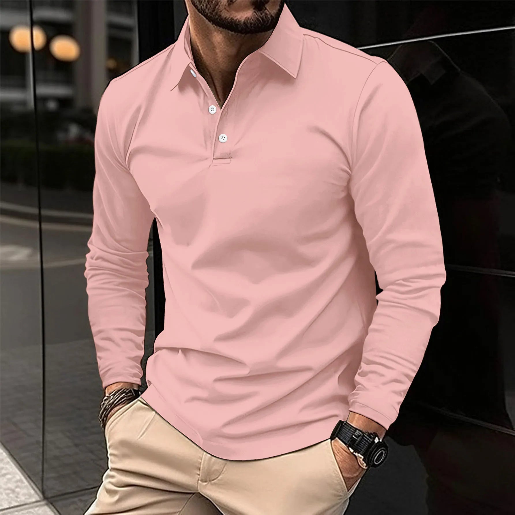 LONG SLEEVE POLO SHIRT FOR MEN