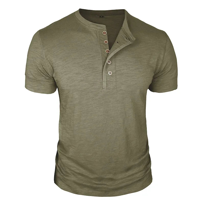 HENLEY NECK T-SHIRT FOR MEN