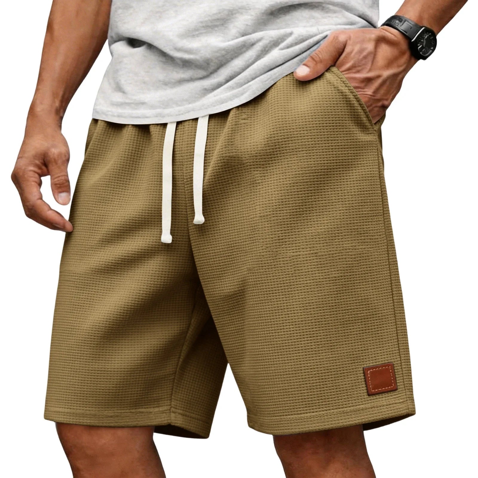 WAFFLE TEXTURE SHORTS FOR MEN