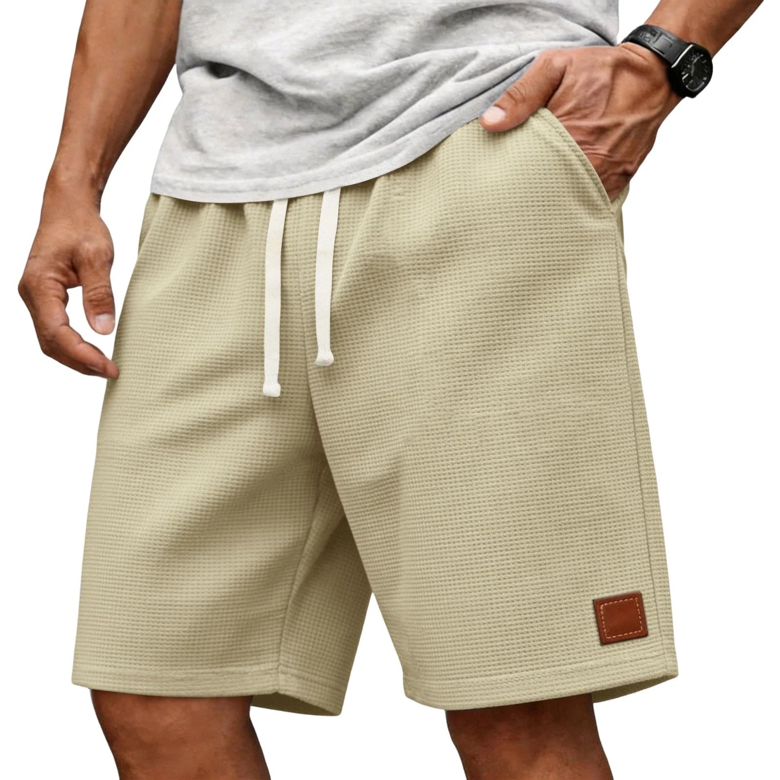 WAFFLE TEXTURE SHORTS FOR MEN