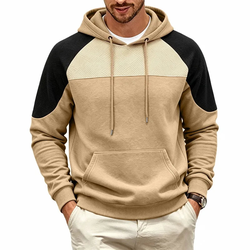 PATCHWORK POLYESTER SWEATER FOR MEN