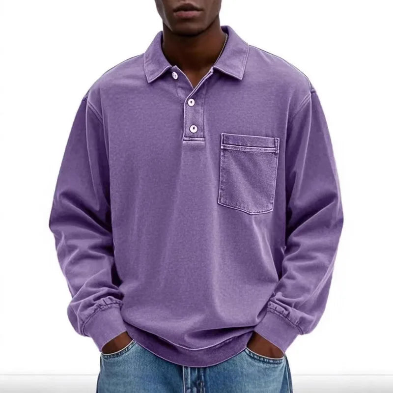 CLASSIC LONG SLEEVE POLO SHIRT FOR MEN