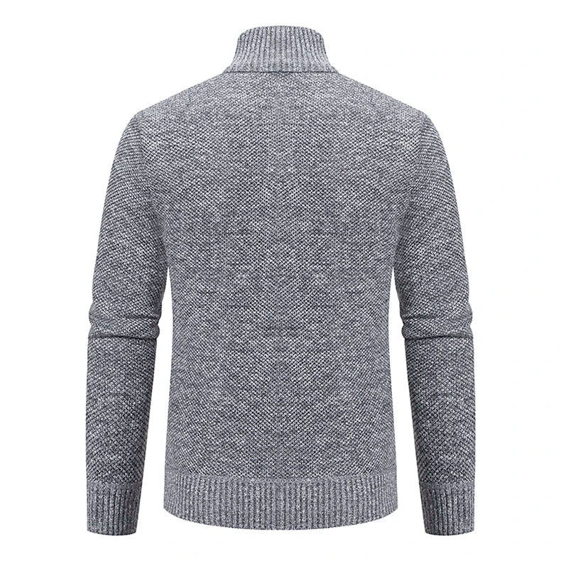 KNIT ZIP COLLAR SWEATER FOR MEN