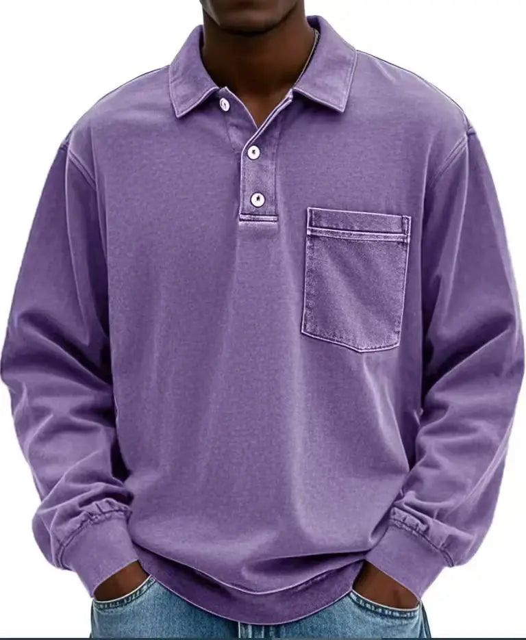 CLASSIC LONG SLEEVE POLO SHIRT FOR MEN