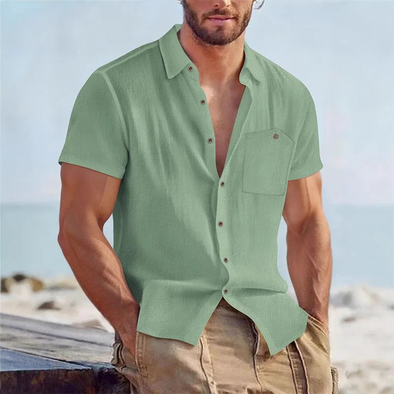 BUTTON-UP SUMMER SHIRT FOR MEN