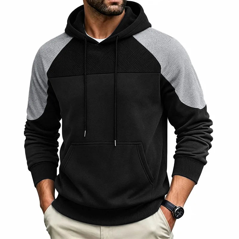 PATCHWORK POLYESTER SWEATER FOR MEN