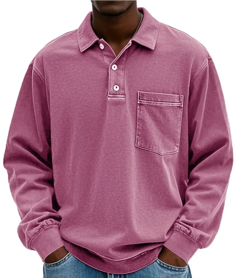 CLASSIC LONG SLEEVE POLO SHIRT FOR MEN