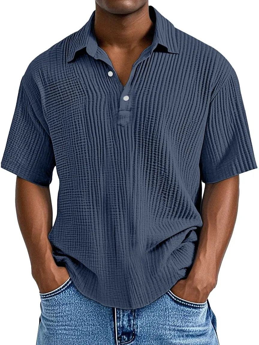 TEXTURED RETRO SUMMER SHIRT FOR MEN