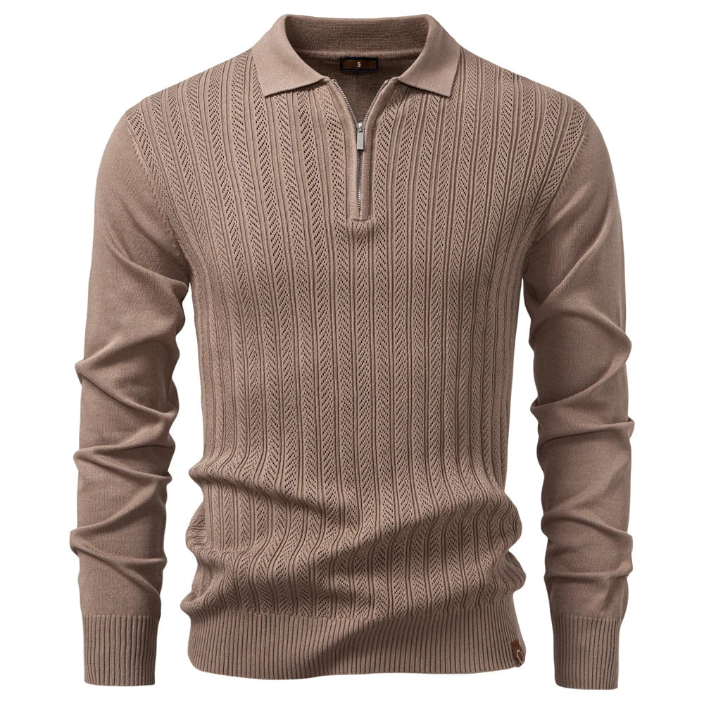 WENTWORTH LONDON | TEXTURED ZIPPER POLO FOR MEN