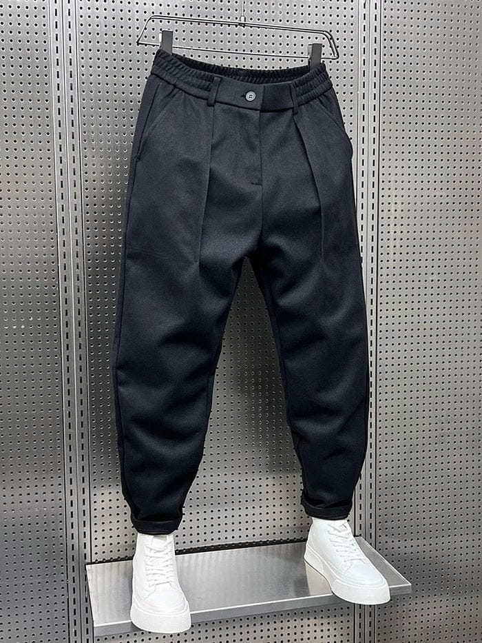 BRUSHED WOOL TWILL TROUSERS FOR MEN