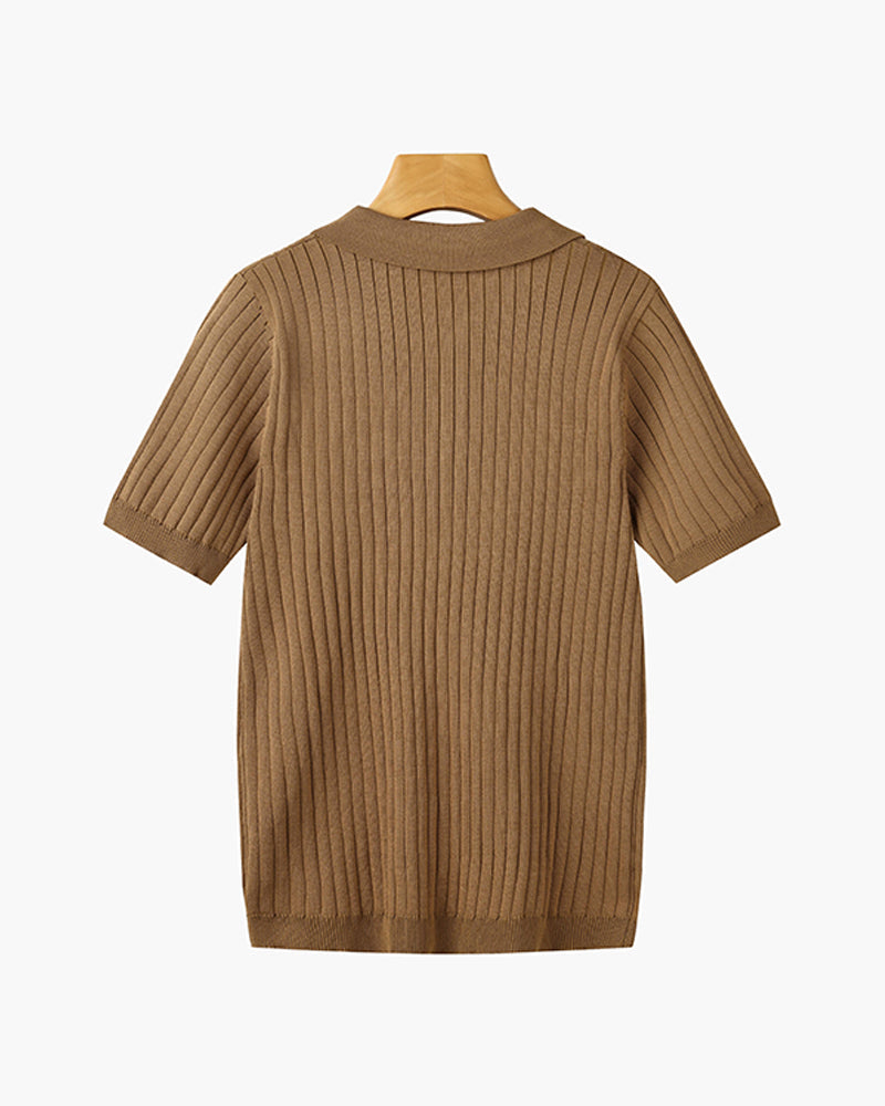 TEXTURED COTTON POLO FOR MEN