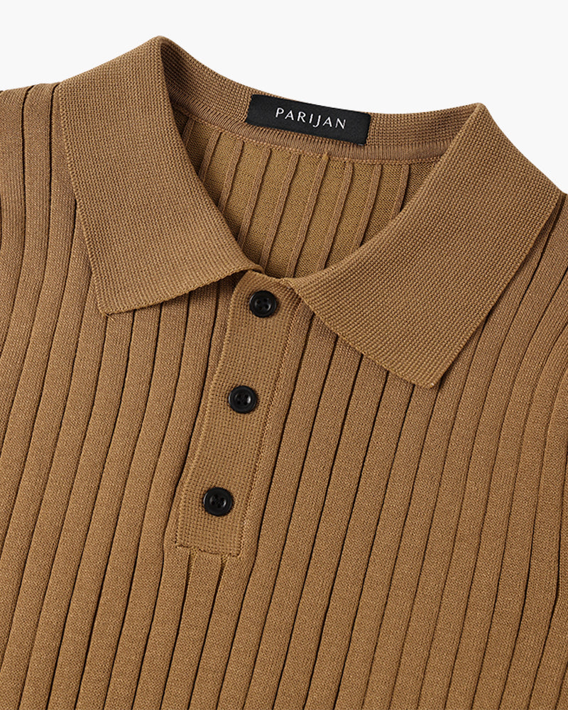 TEXTURED COTTON POLO FOR MEN