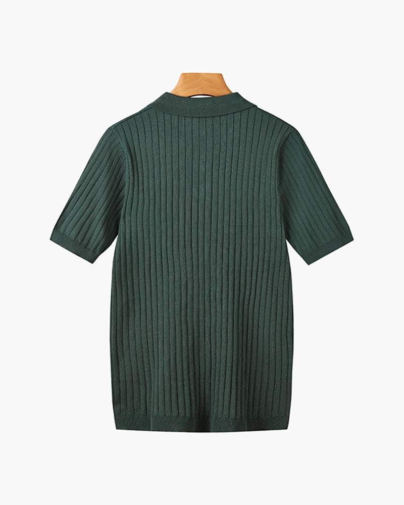 TEXTURED COTTON POLO FOR MEN