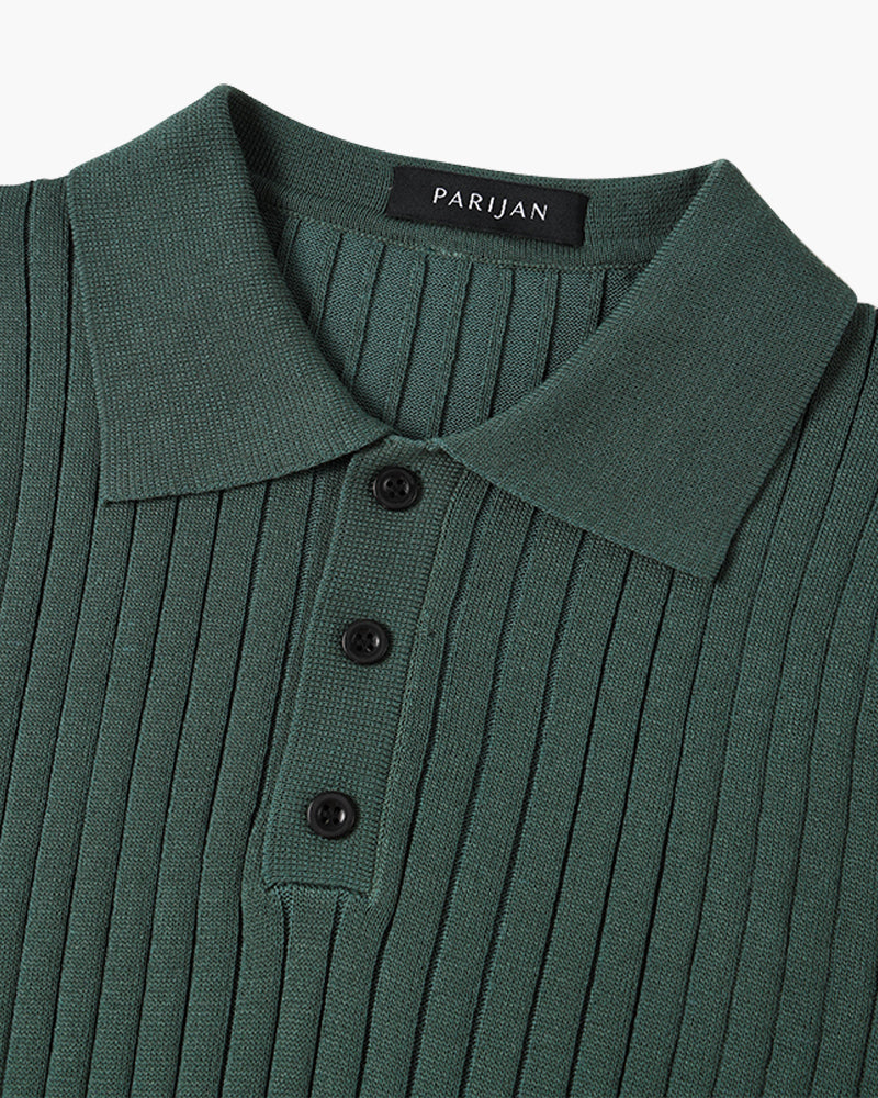 TEXTURED COTTON POLO FOR MEN