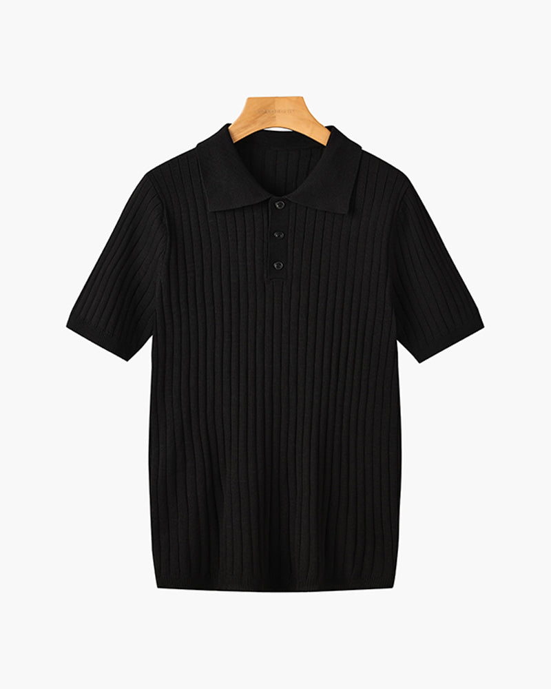 TEXTURED COTTON POLO FOR MEN