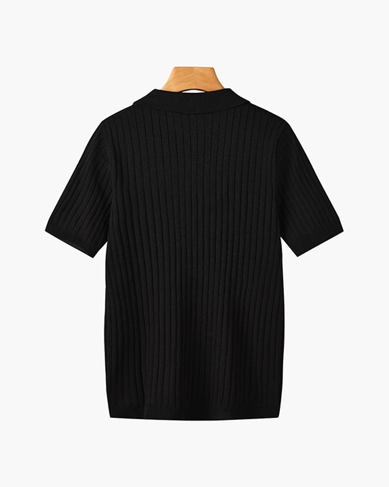 TEXTURED COTTON POLO FOR MEN