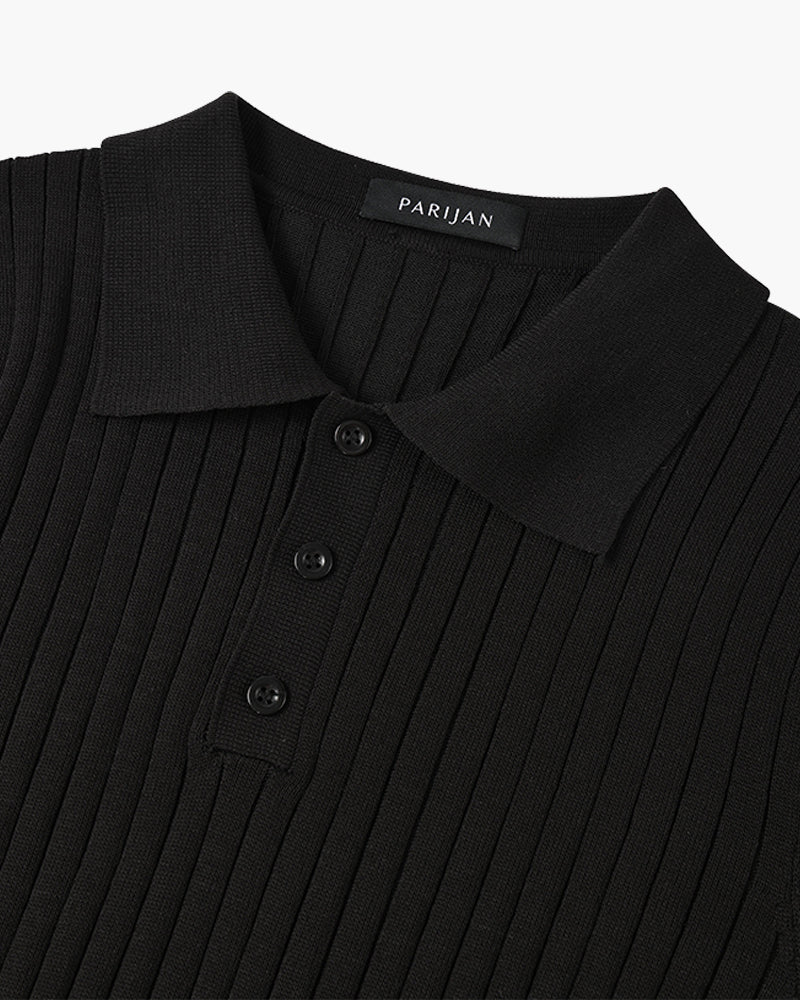 TEXTURED COTTON POLO FOR MEN