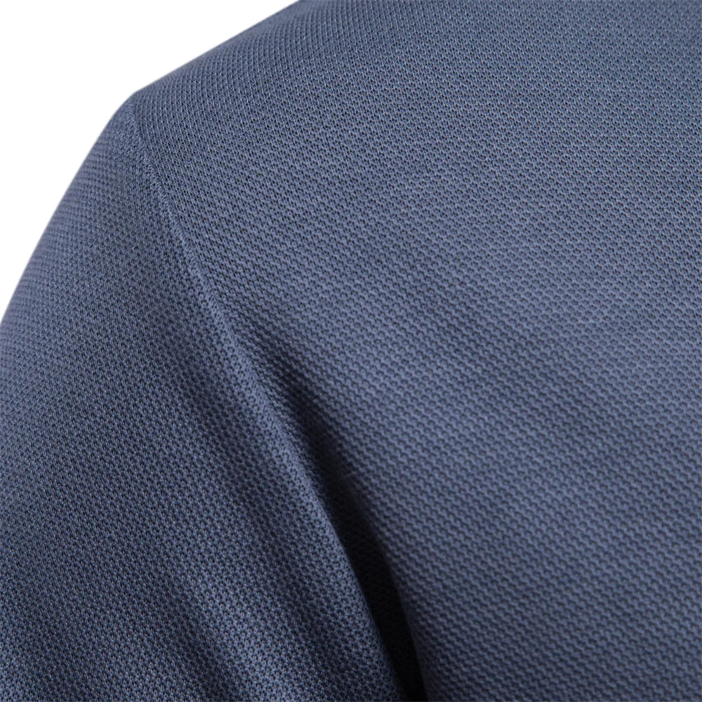 LONG SLEEVE COTTON POLO FOR MEN