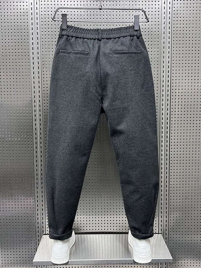 BRUSHED WOOL TWILL TROUSERS FOR MEN