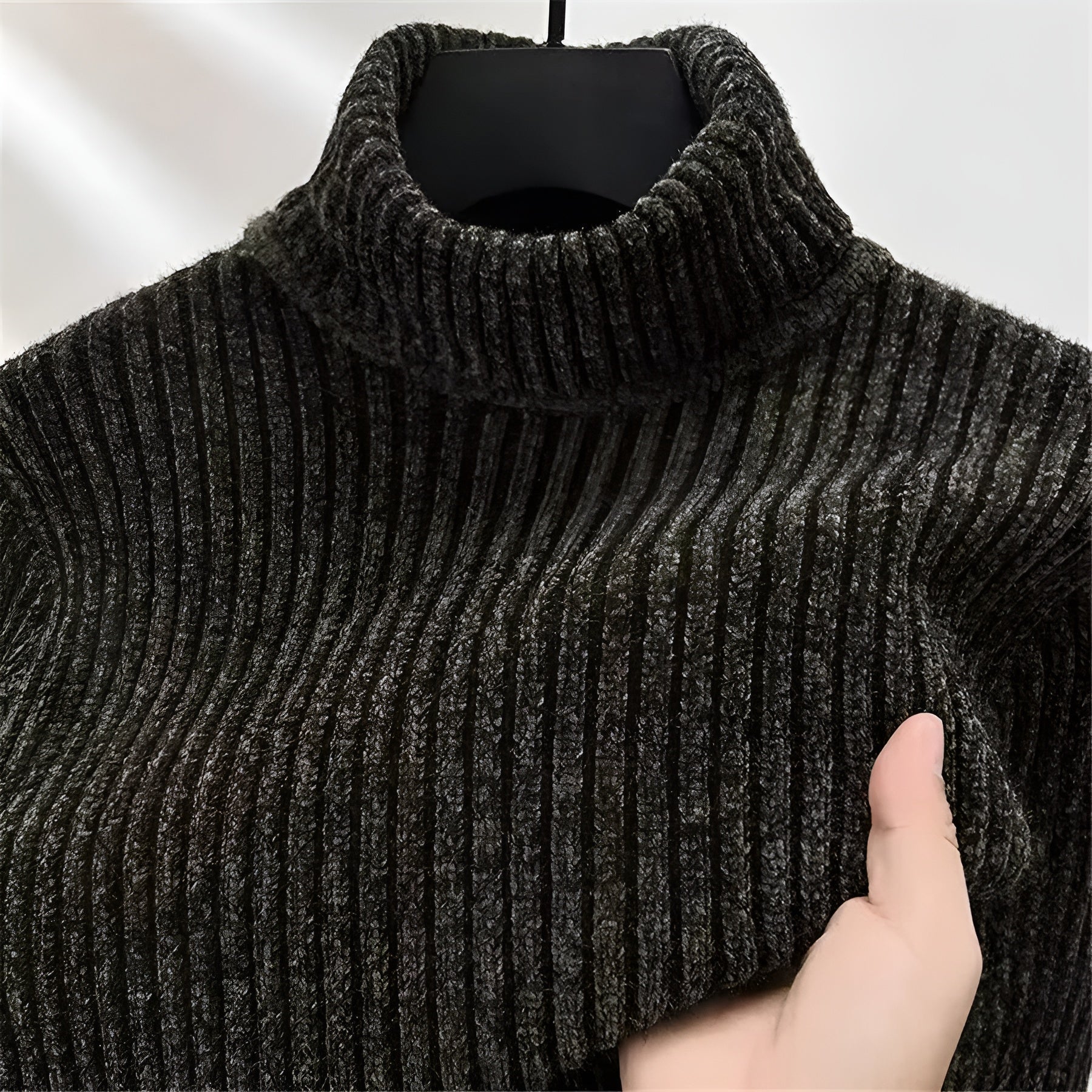 TEXTURED TURTLENECK SWEATER FOR MEN