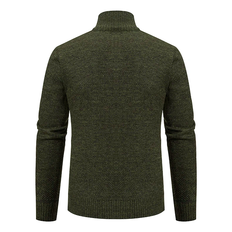 KNIT ZIP COLLAR SWEATER FOR MEN
